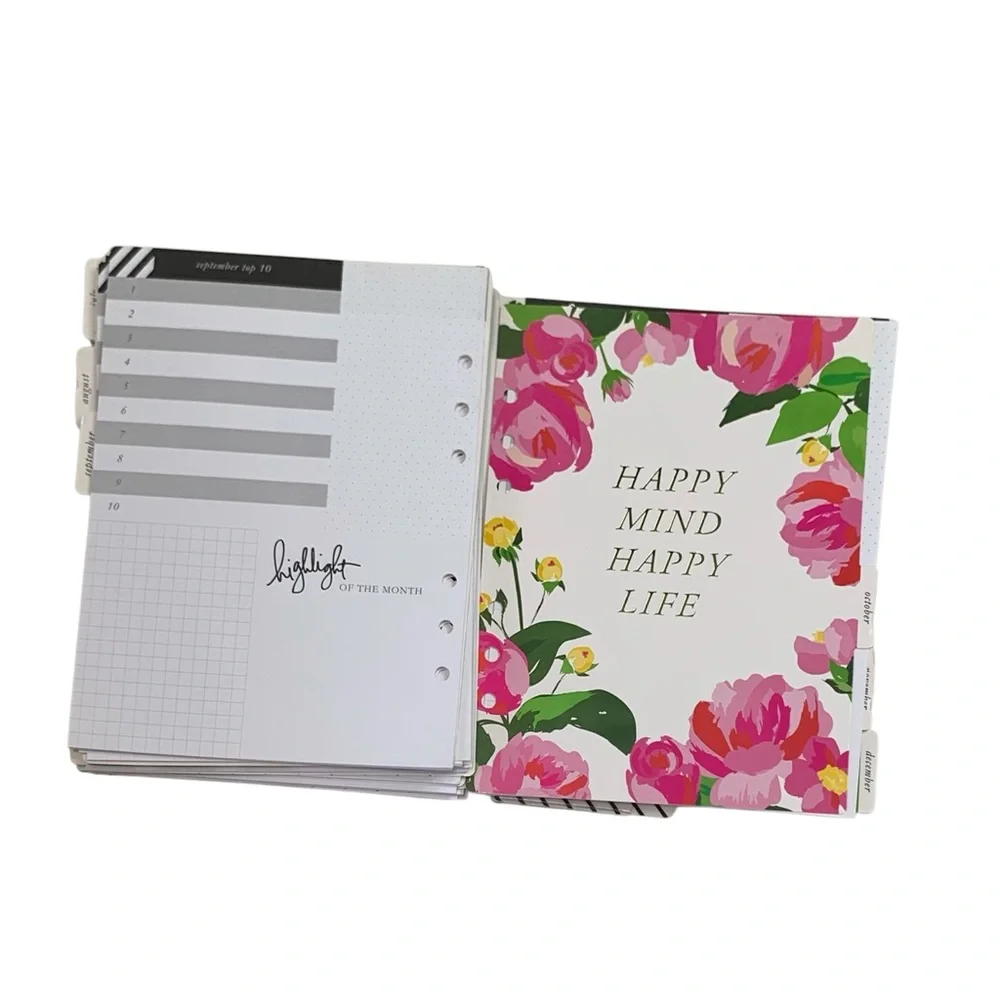 HEIDI SWAPP Glitter Gold Vertical Daily Planner 8x6
